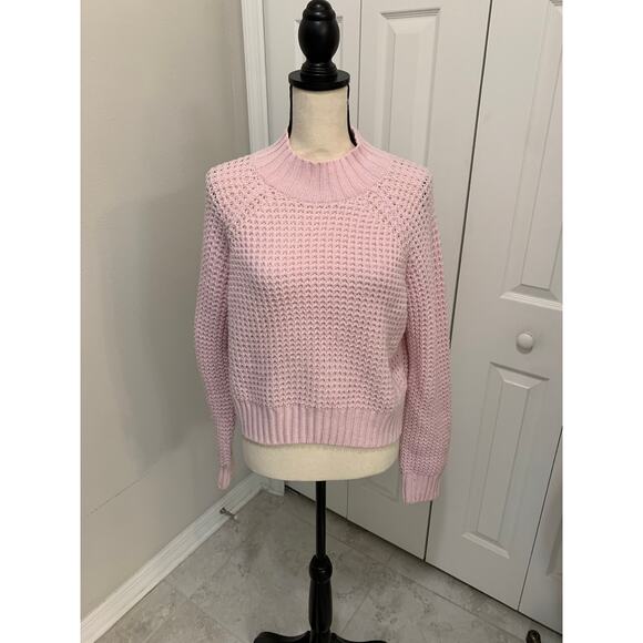 Divided Sweaters - Divided Pink Mock Turtleneck Crop Sweater - M